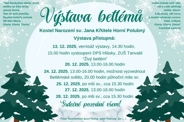 Výstava betlémů v kostele Narození sv. Jana Křtitele v Horním Polubném