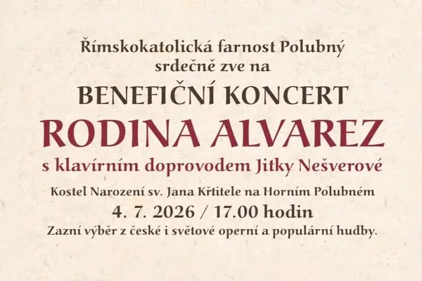 Benefiční koncert Rodina Alvarez v kostele na Horním Polubném